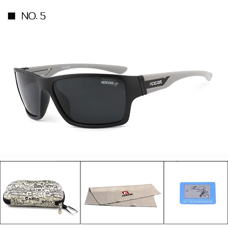 KDEAM, летние поляризационные солнцезащитные очки, мужские HD полароидные линзы, спортивные солнцезащитные очки, очки с фирменной жесткой коробкой, lentes de sol KD510 - Цвет линз: C5