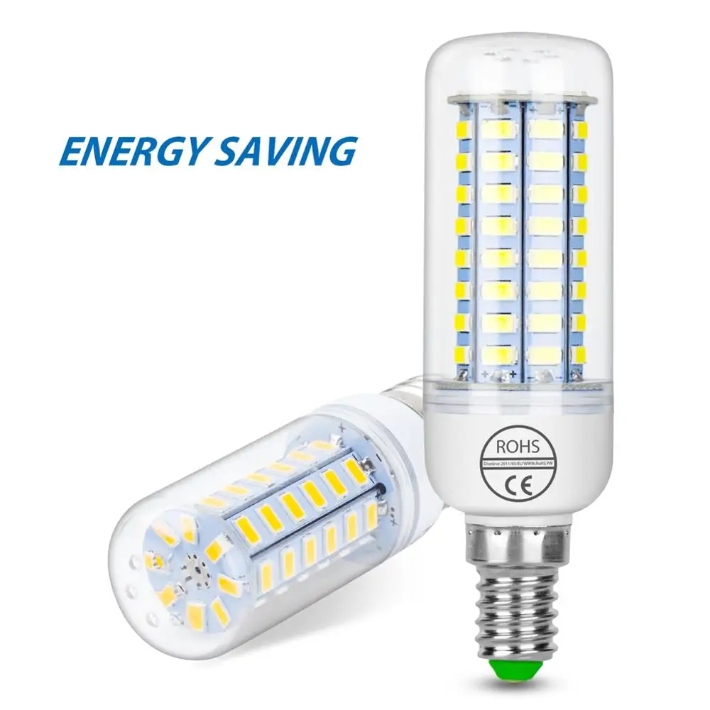 

E27 LED Lamp Corn Light Bulb E14 220V Lampada LED Candle Bulb Chandelier Light 5730 SMD 24 36 48 56 69 72leds Energy Saving Bulb