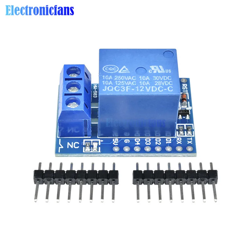 

1 Set For WeMos D1 Mini One Channel Relay Shield Module Mini Shield ESP8266 Development Board 1 Channel Relay for Arduino 12V
