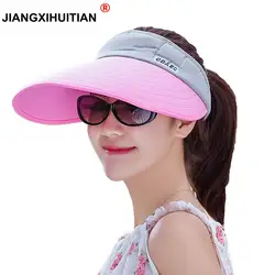 Jiangxihuitian Новинка 2018 года Лето УФ 100% х/б козырек Защита от солнца шапки для мужчин Открытый Ясно дилер теннис пляжная шляпа защиты Snapback шапки