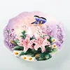Handpainted Butterfly And Lily Hanging Plate Hanging Wall Plate Decorative Plate Ceramic Hanging Tray American Garden Plate 3