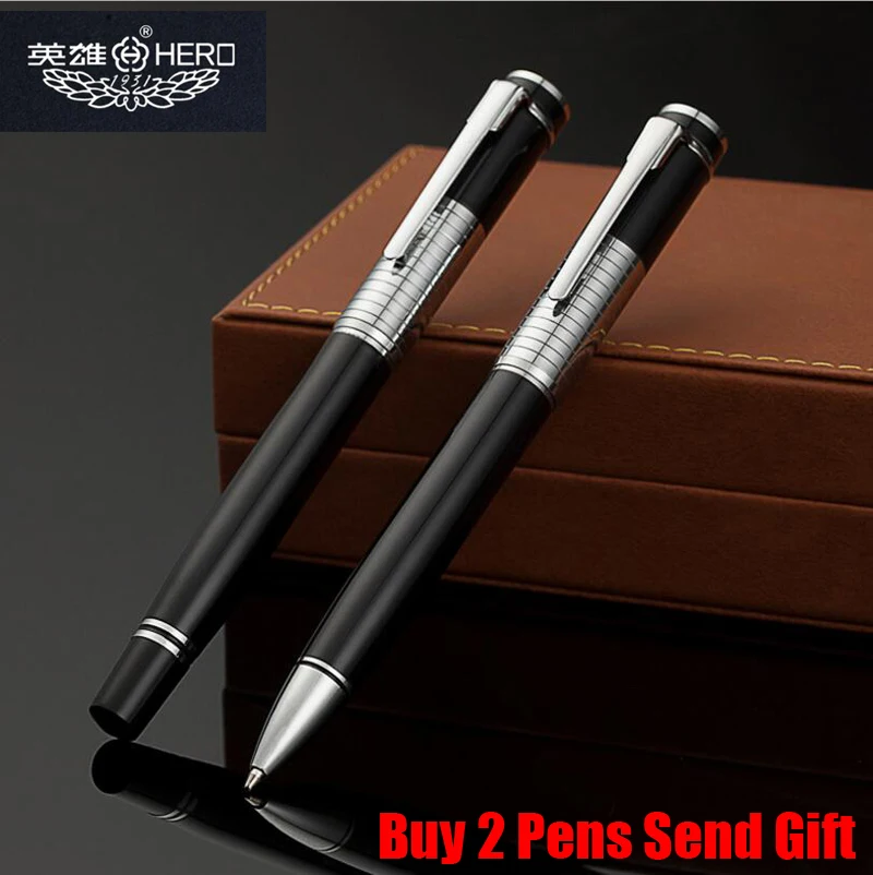 Free Shipping Hero 737 Metal Ballpoint Pen Classic Design Business Executive Writing Pen Buy 2 Pens Send Gift
