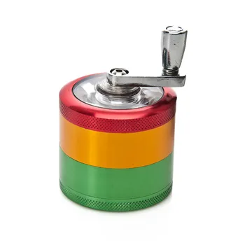 

1Pc 50mm 4Parts Mixed Colors Metal Aluminum Alloy Handle Tobacco Crusher Herb Spice Pollen Muller Smoking Grinder Christmas Gift