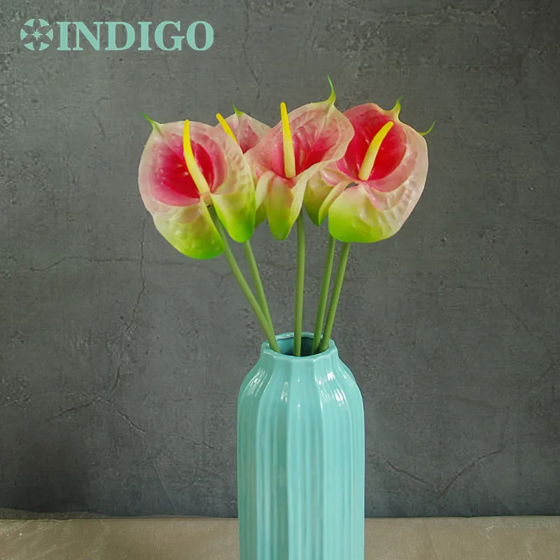 

5pcs/Lot Anthurium Real Touch Flower Elegant Wedding Flower Plastic Flower Floral Even Party Table Flower Free Shipping