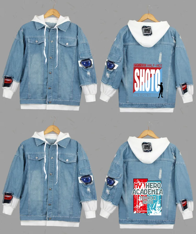 CostumeBuy, пальто для косплея «My Hero Academy Todoroki Shoto Midoriya izku», повседневные Костюмы, джинсовая куртка, толстовка с капюшоном, толстовка унисекс