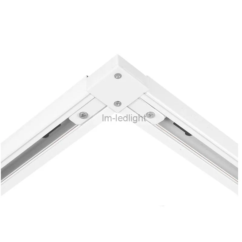 

LED Track lighting rail L connector in white black 2 wire rail connector L 90 degree corner rail track connector free ship