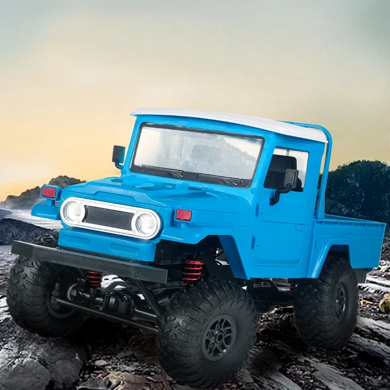 Модель Fj45 Rtr 1/12 2,4G 4Wd Rc автомобиль и светодиодный светильник гусеничный грузовик для скалолазания по бездорожью для мальчиков(синий