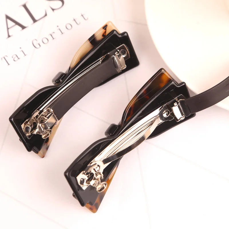 Leopard Hairpins Acetate Tortoise Shell Headdress For Women Girls French hair barrettes Vintage Hair Clips fashion Hair jewelry (4)