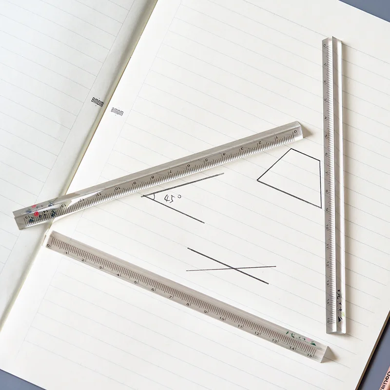 

1pcs Korea creative student measuring drawing ruler stationery wholesale What acrylic triangle ruler 15CM