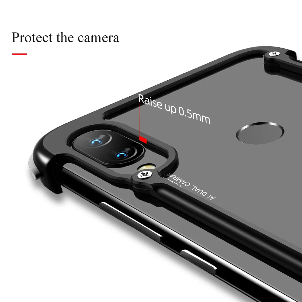 OATSBASF Роскошный металлический чехол Airbag Redmi Note 7 индивидуальный бампер тонкий для