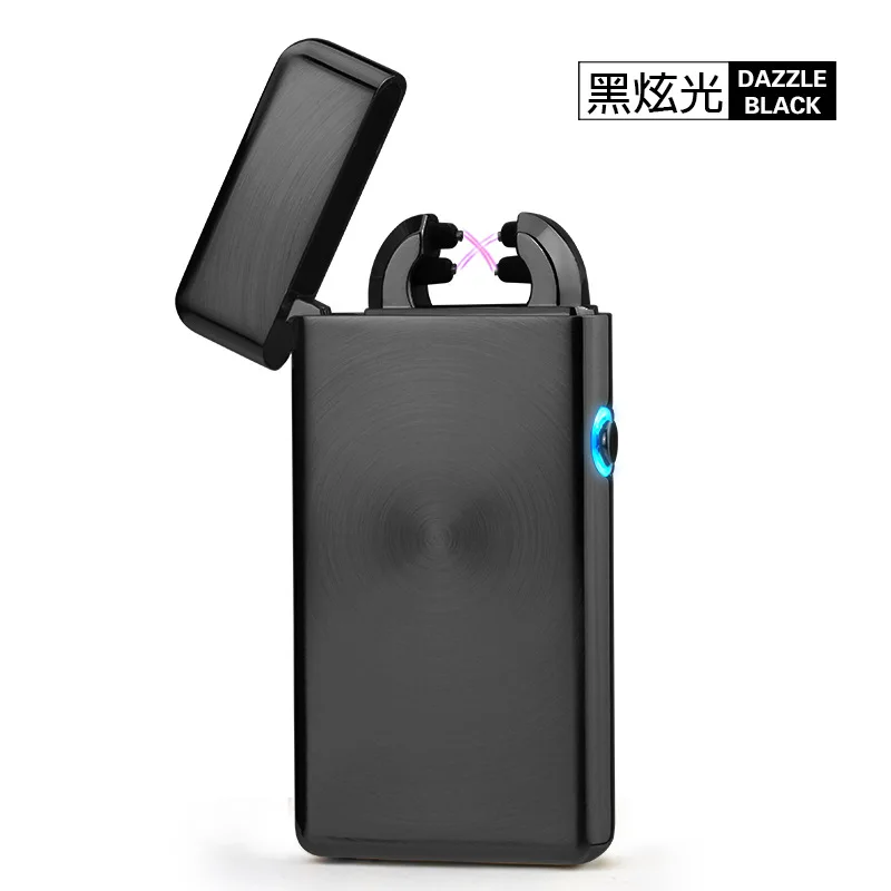 3 Ветрозащитная Светоотражающая ультратонкая металлическая импульсная USB перезаряжаемая беспламенная дуговая сигаретная Зажигалка электронная сигаретная зажигалка - Цвет: 3
