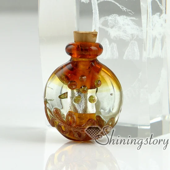 small glass vials for necklaces miniature hand blown glass bottle