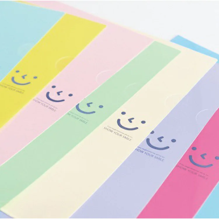 

JIANWU A4 L clip Macarons color file folder storage bills face plastic document bags folder portfolio