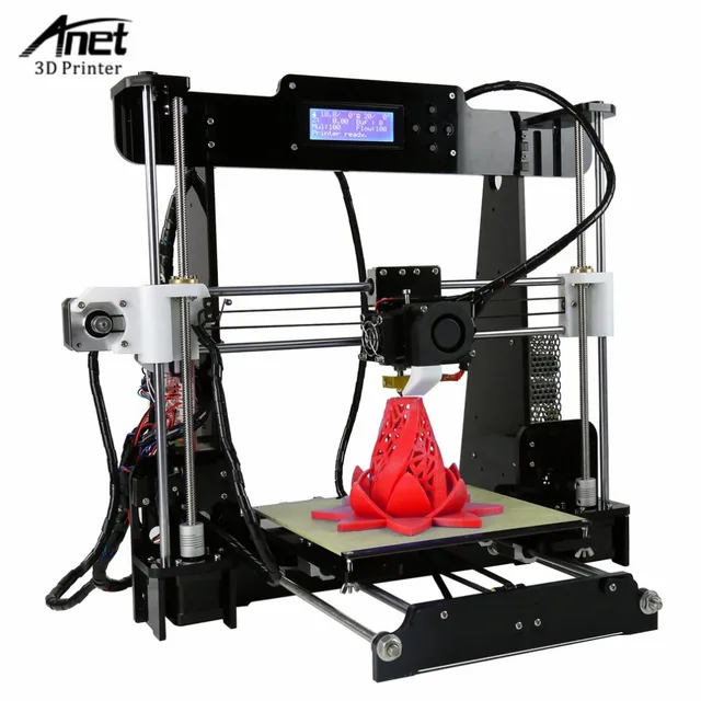 Cheap Anet A8 3D Color Printing Printer Large Printing Size Precision Reprap 3 DIY 3D Printer kit 3 Materials LCD Filament