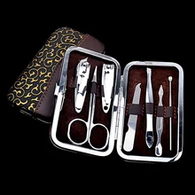 7 шт./компл. ногтей комплект для стрижки ухода за ногтями Набор для педикюра Ножничные Пинцет Ножи уха Палочки коммунальные маникюрные инструменты