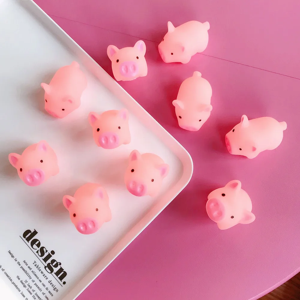 

1Pc Stress Relief Toys Pink Pig Funny Relax Toys With Ring Antistrss Toy Funny Squeeze Make Noise voice