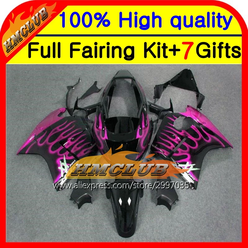 Корпус с розовым пламенем для HONDA CBR1100XX 96 97 98 99 00 01 CBR1100 XX 42HM41 CBR 1100XX 02 03 04 05 06 07 96-07 1100