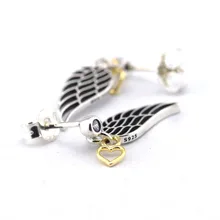 Серьги-гвоздики с позолотой 14 k,, Стерлинговое Серебро 925 пробы