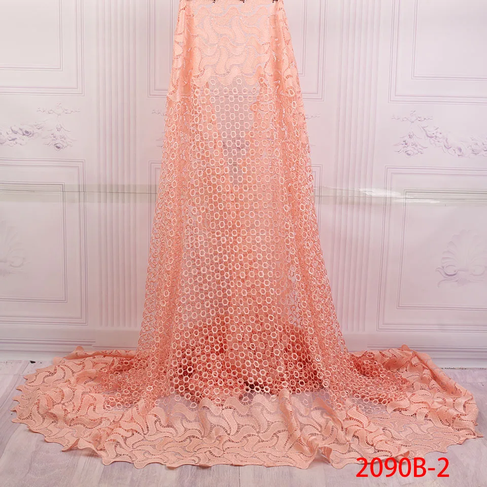 Embroideed Design African Cord Lace Fabrics High Quality Nigerian Wedding Dress Water Soluble Guipure Fabric XZ2090B-2 | Дом и сад