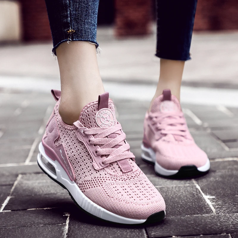 

Women's sports shoes 2019 spring and summer new breathable mesh breathable pink student casual shoes women's lightweight shoes
