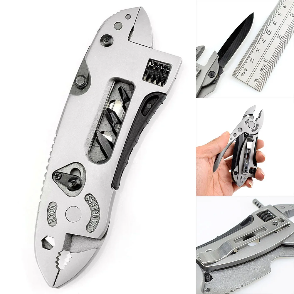 

Multifunction Pliers Outdoor Survival Folding Cutter Wrench Screwdriver Bit Tool CLH@8
