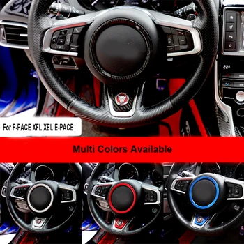

1pc Metal Steering wheel decoration emblem logo trim frame sticker car accessories For Jaguar XEL XFL F-PACE E-PACE