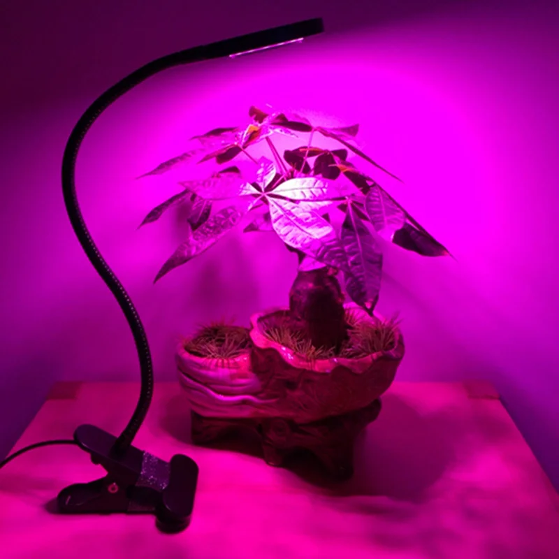 

10W Led Grow Light With Clip Flexible Indoor Plants Flower Vegetable Growing Dimmable Lamp For Office Home Greenhouse LB88