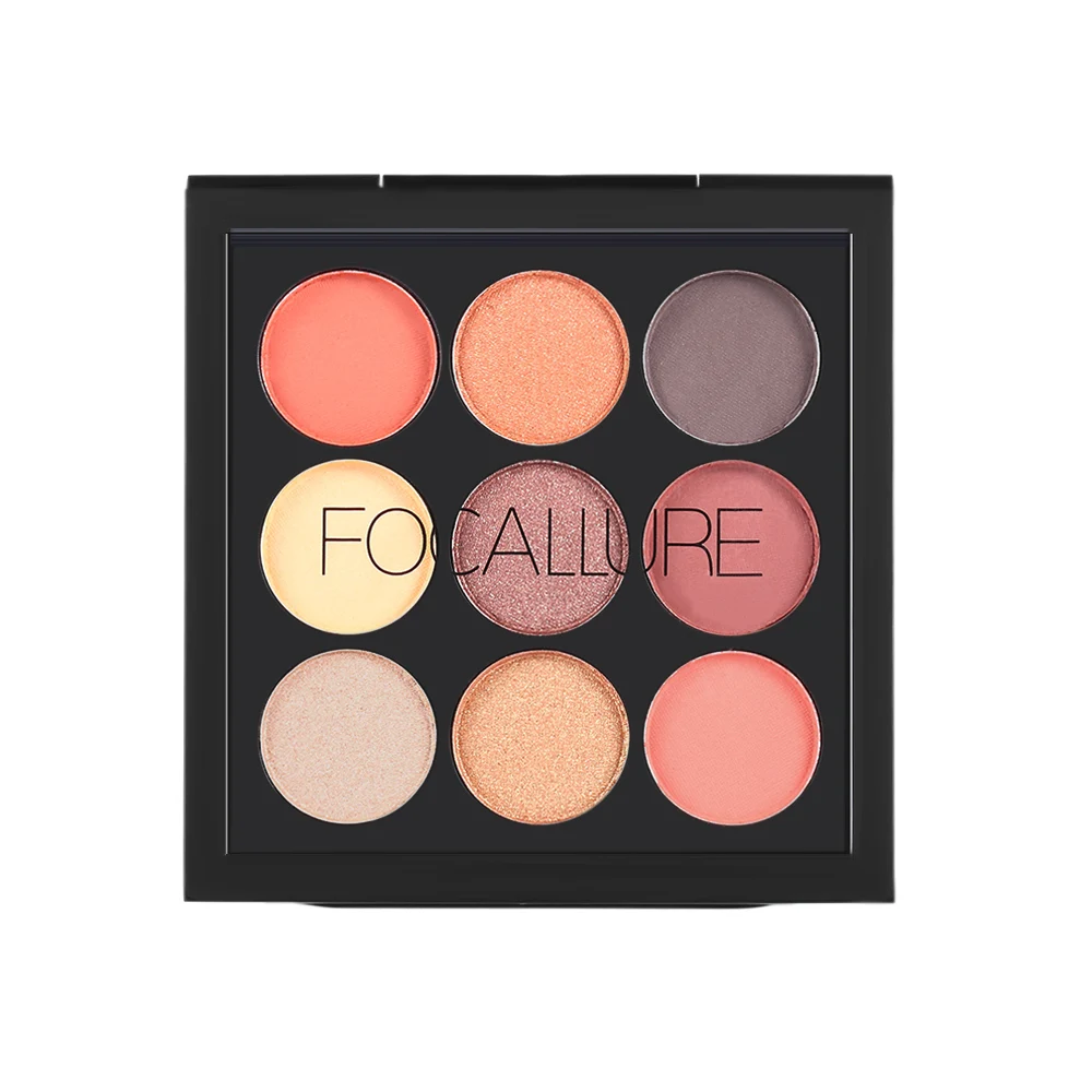 

FOCALLURE 9 Colors Eyeshadow Makeup Palette Matte Shimmer Eye Shadow Powder Long-lasting Eyeshadow Cream Concealer Make Up Tool