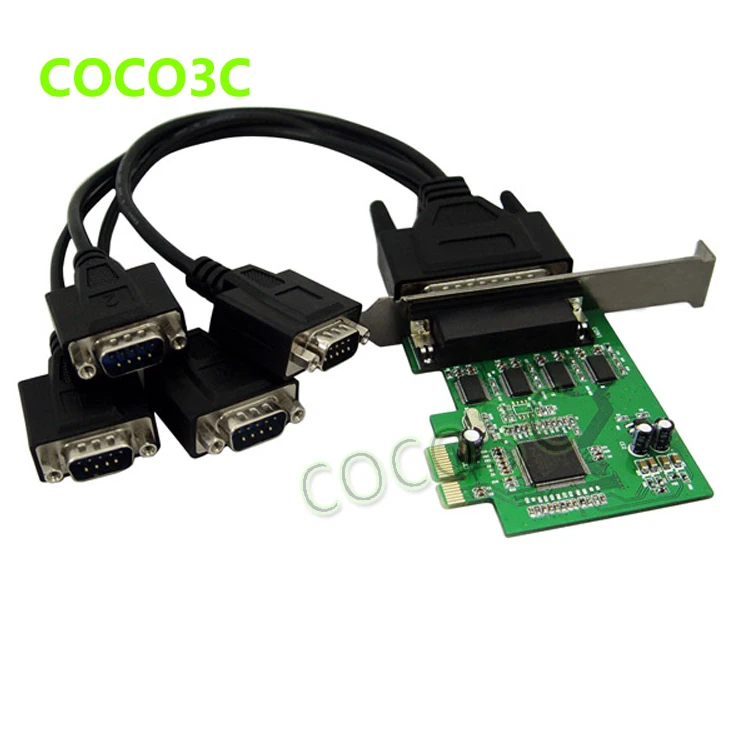 

MOSCHIP MCS9904 PCI express 4 ports Serial PCI-e 1x card Multi RS232 DB9 COM port to PCIe I/O Card with low profile bracket