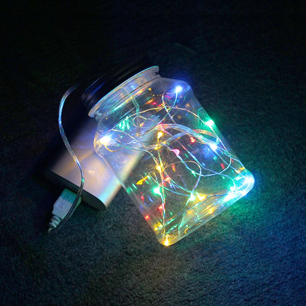 

New 2M 6.6ft 20LEDs USB Powered 5V LED String lights Silver Wire Fairy Garland Indoor For Christmas Valentines Home Decoration