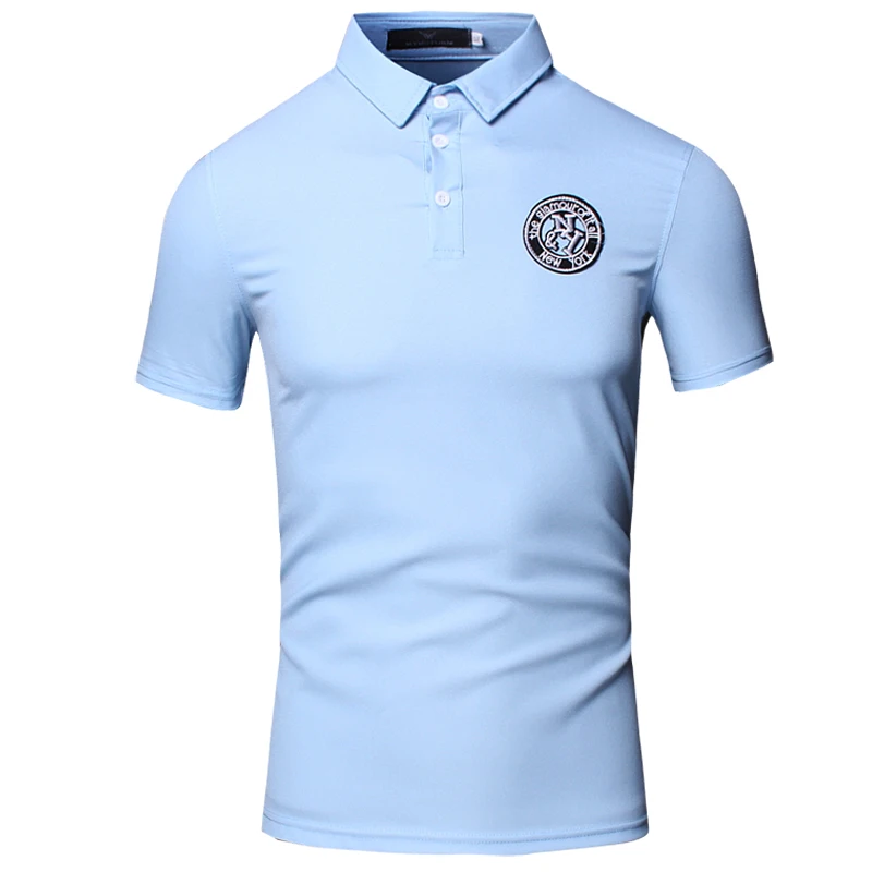  High Quality Brand Summer printing Short Sleeve Polo Shirt Man Fashion Pure color Embroidery Casual