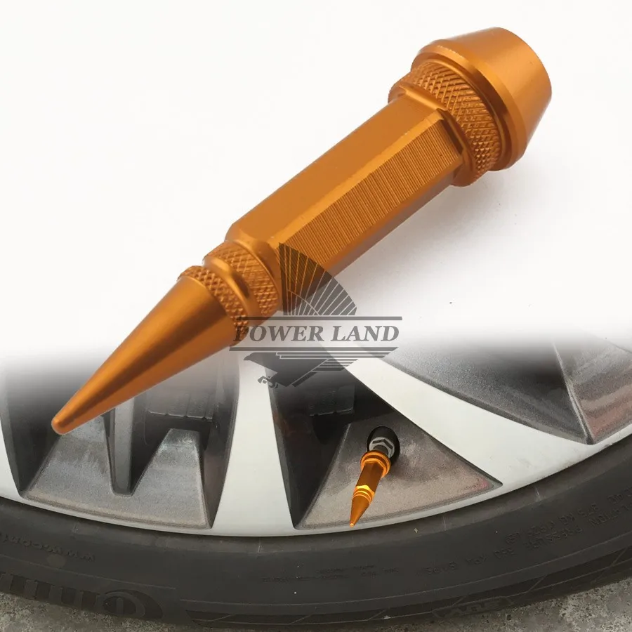 Car Styling 4Pcs/set Auto Bicycle Car 60mm Long Orange Tire Valve Cap