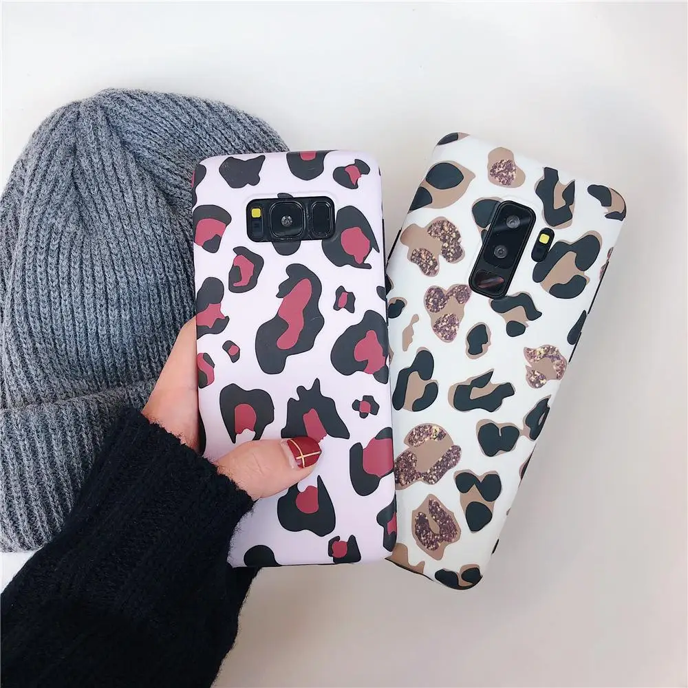 

ELETEIL Matte Leopard Print Phone Case For Samsung S8 S9 S10 Plus S10 Lite Shockproof Oil Painting Capa Shell E2