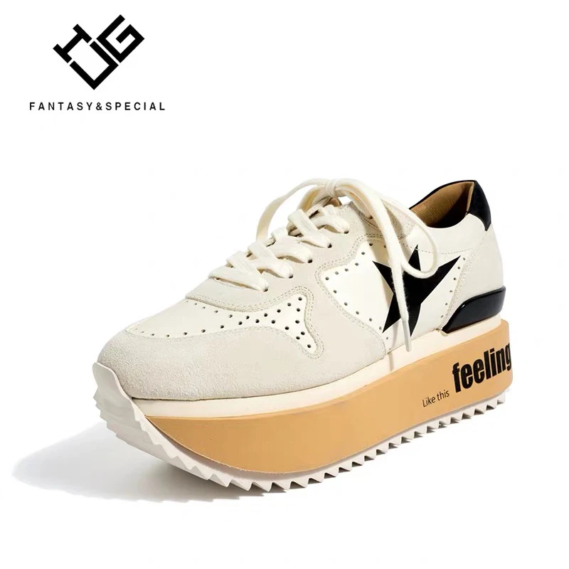 

IGU Women Casual Shoes High Street Genuine Real Leather Thick Bottom Punk Shoes Women Platform Shoes For Lady Chaussures Femmes