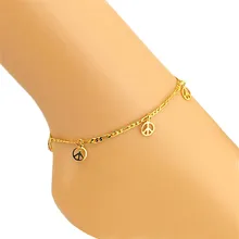 2017 Mejor Precio Mujeres Pulsera de Tobillo Pie Descalzo Sandalia Beach Joyería Signo de La Paz