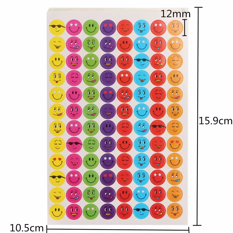 10 листов Лучшая цена смешанные цвета милые смайлики наклейки Дети Школа учитель полезный подарок награда хорошо сделано наклейки