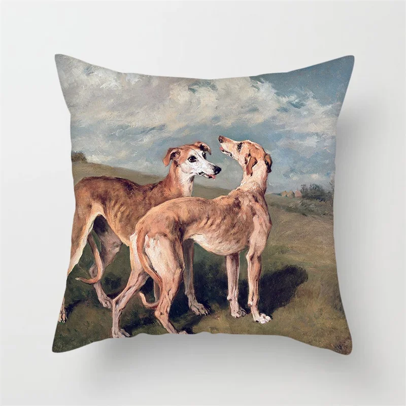 Fuwatacchi Dog Panda Horse Cushion Cover Deer Tiger Chicken Pillow Cover for Home Chair Animals Decorative Pillows 45*45cm