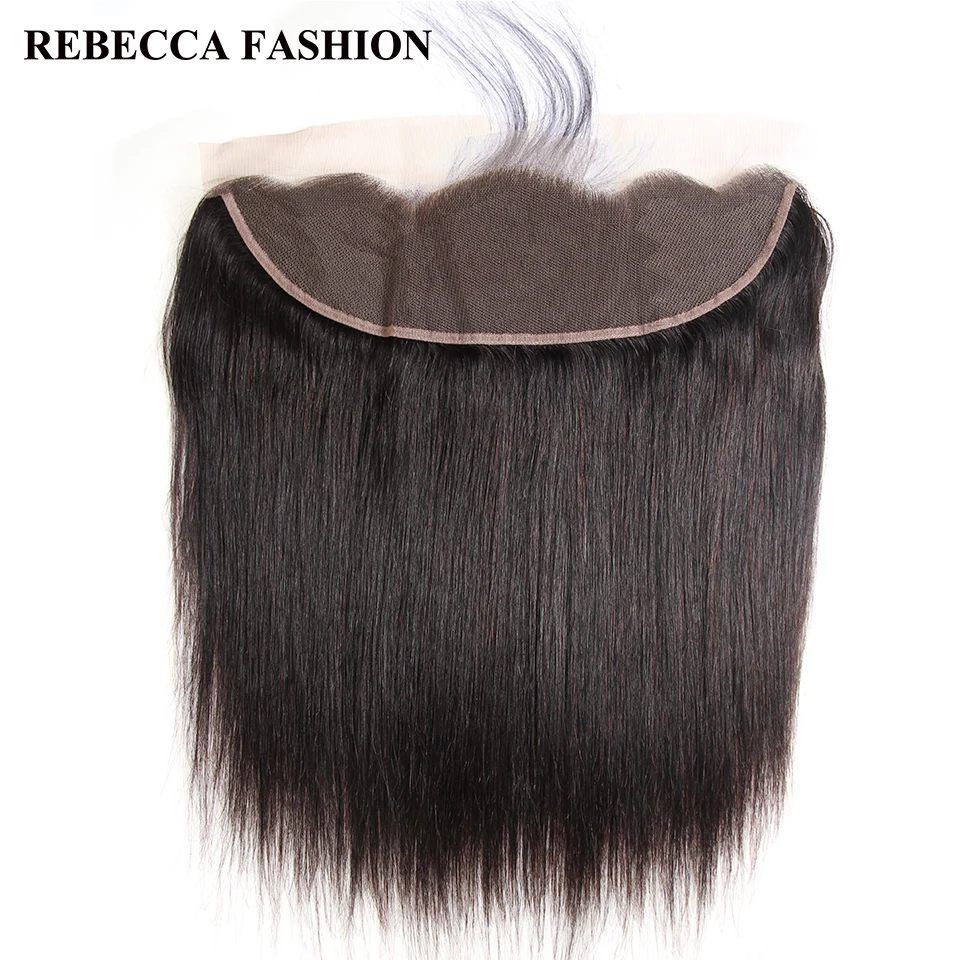 

Rebecca Brazilian Straight Remy Hair 13x4 Lace Frontal Closure Ear to Ear Lace Frontal 100% Human Hair Closure Free Shipping