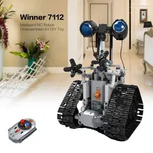 Winner 7112 2.4G Remote Control Intelligent Electric RC Robot Building Block DIY Unassembled Kit Toy For Kids Gift