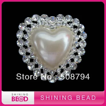 

pearl rhinestone brooch for bouquet,free shipping,hot sale heart pearl rhinestone brooch for wedding invitation card