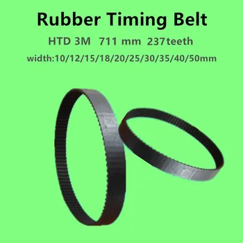 

5 Pieces HTD 3M 711mm 3M 711 Rubber Timing belt, 237 teeth, width 10 12 15 18 20mm, Arc tooth Industrial belt Transmission belt