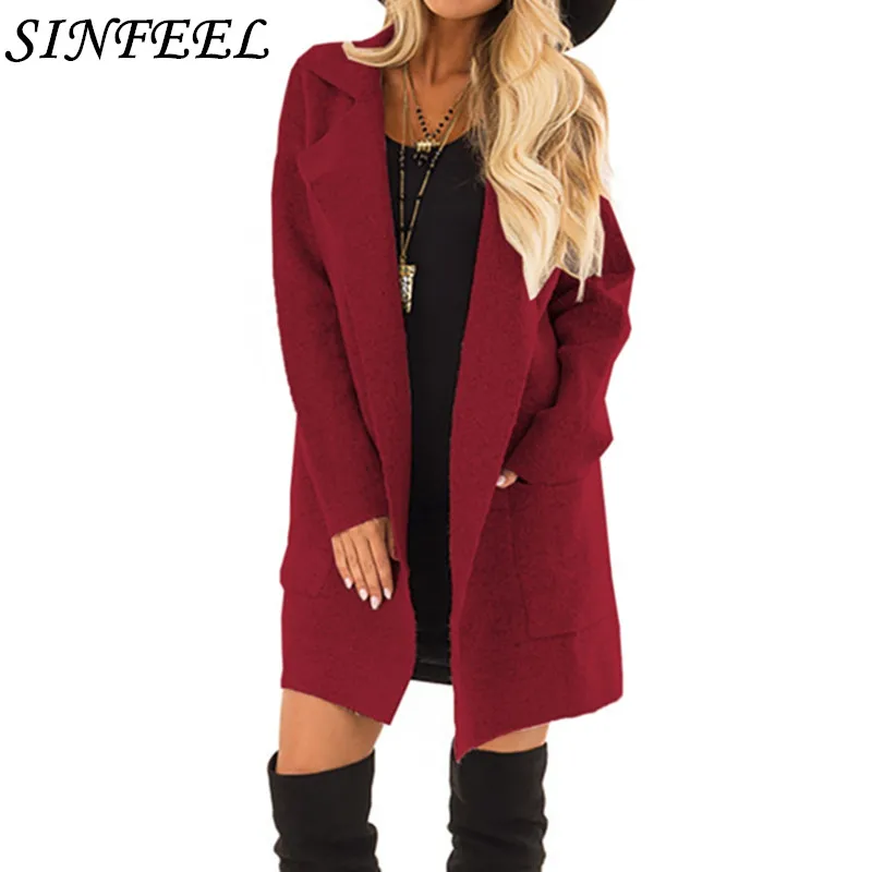 

SINFEEL manteau femme 2018 Fall / Winter Women Oversized Wool Coat Warm jacket Outerwear casaco feminino abrigo mujer plus size