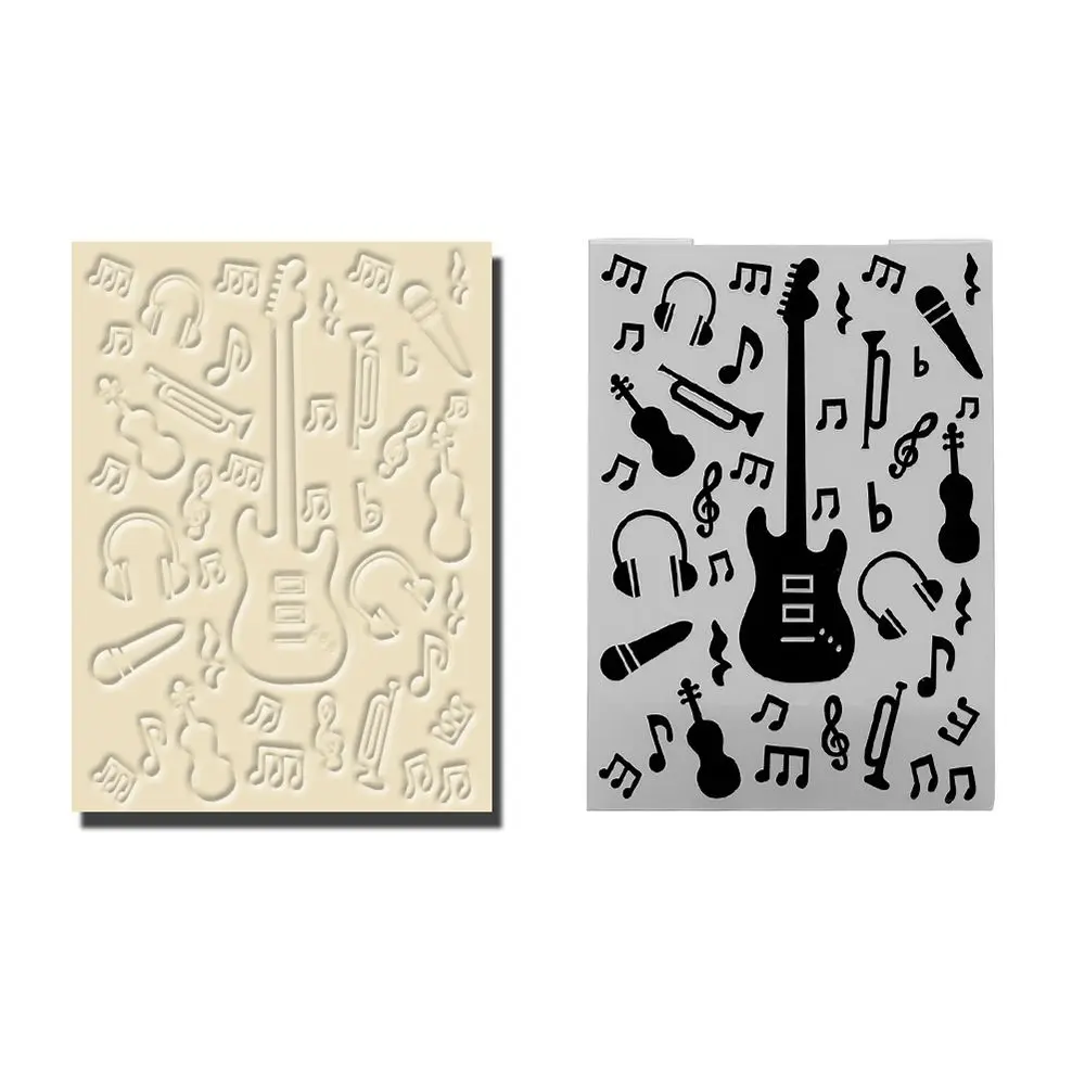 

1Pcs Guitar Music Note Plastic Embossing Folder For Scrapbooking Template Stamp Card Making DIY Handmade Album Card Tool