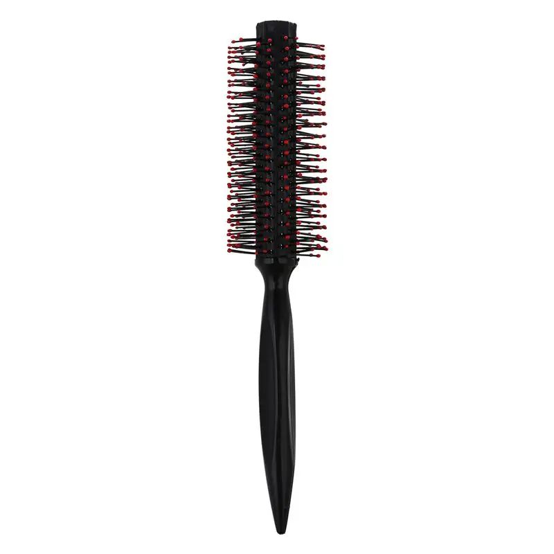 

nylon Handle Round Bristles Curly Hair Brush Comb Black Red