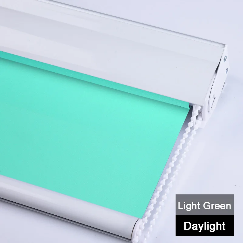 CASAYA сверхпрочные рулонные шторы С Пылезащитным покрытием, легко очищающие оконные шторы, затемненные шторы для офиса, кровати, гостиной, 1 м x 1 м - Цвет: Daylight-Light Green