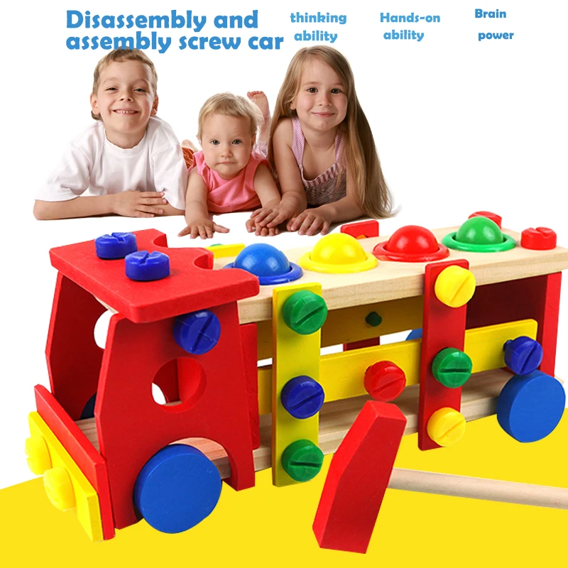 

Building set Novelty Funny Wooden Car Multicolor Wooden Decor Building Blocks toys Practice Assembling Toys Brick toy