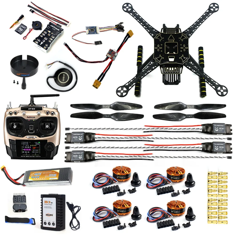 Buy Cheap Full Set DIY FPV Drone S600 4 axis Aerial Quadcopter w/ Pix2.4.8 Flight Control GPS 7M 40A ESC 700kv Motor AT9S TX RX Battery