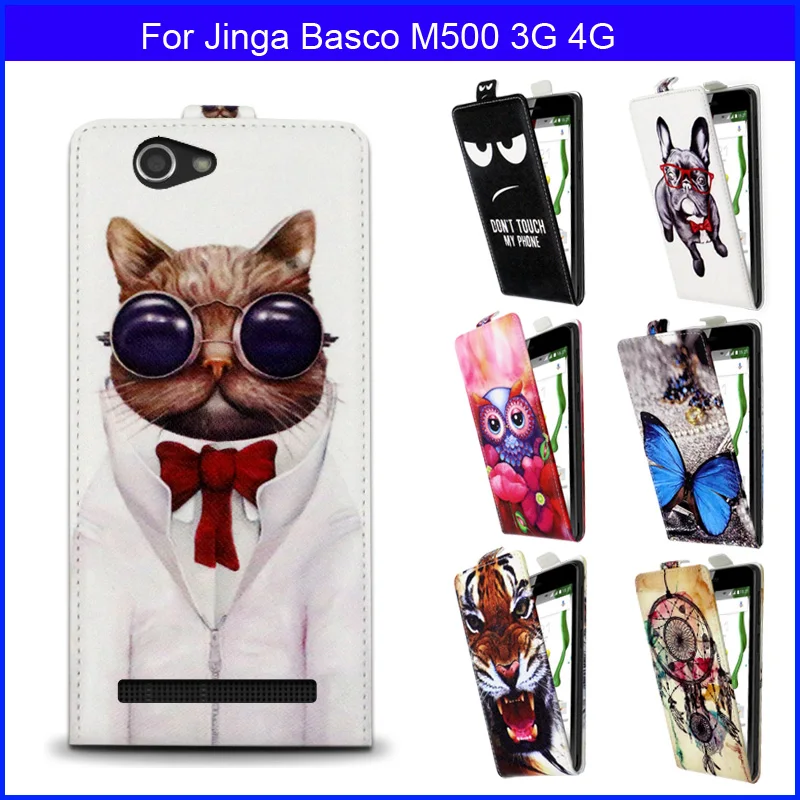 

Fashion Patterns Cartoon Luxury Flip up and down PU Leather Case for Jinga Basco M500 3G 4G,Free gift