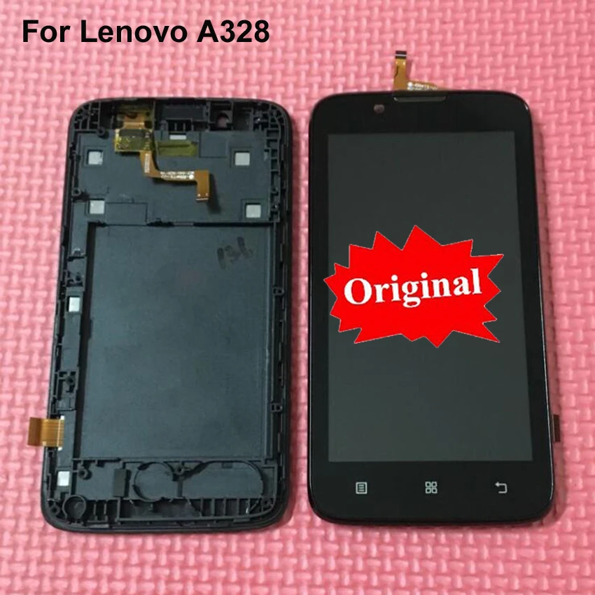 

100% Original Guarantee NEW LCD Display Touch Panel Screen Digitizer Assembly with Frame For Lenovo A328 Phone Sensor Parts