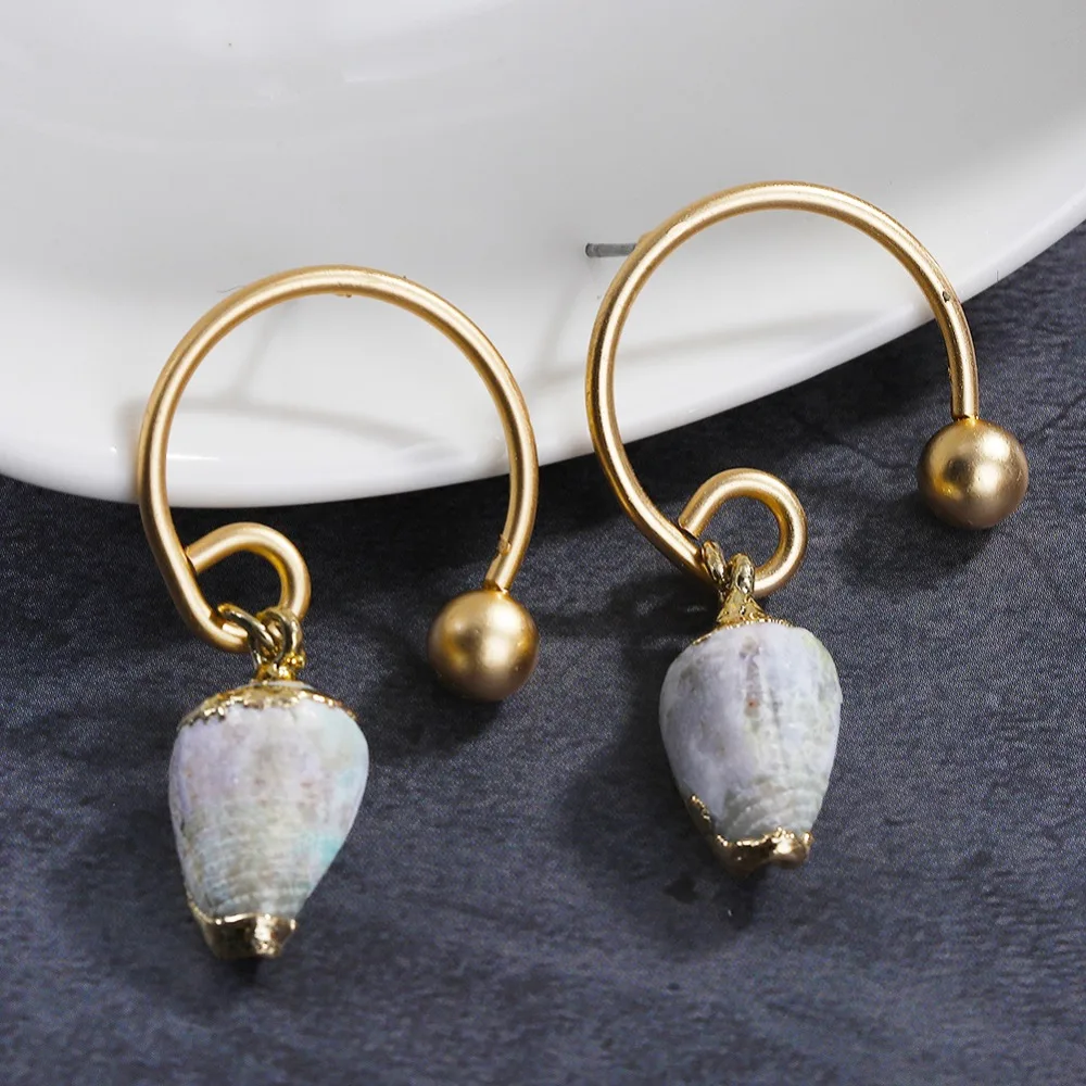 

Best lady Trendy Elegant Shell Drop Earrings for Women Bohemian Conch Jewelry Wedding Korean Freshwater Pearl Statement Earrings